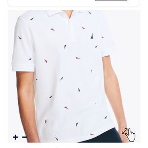 Nautica Men’s CLASSIC FIT PRINTED white POLO size M